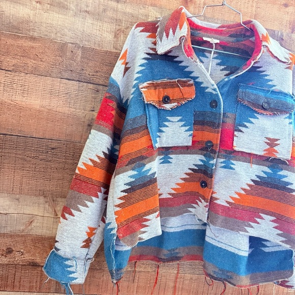 NWT LA MIEL La Miel Eldora Aztec Shacket for Women in Rust - Picture 5 of 11